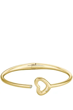 Gold-tone bangle with open-heart detail