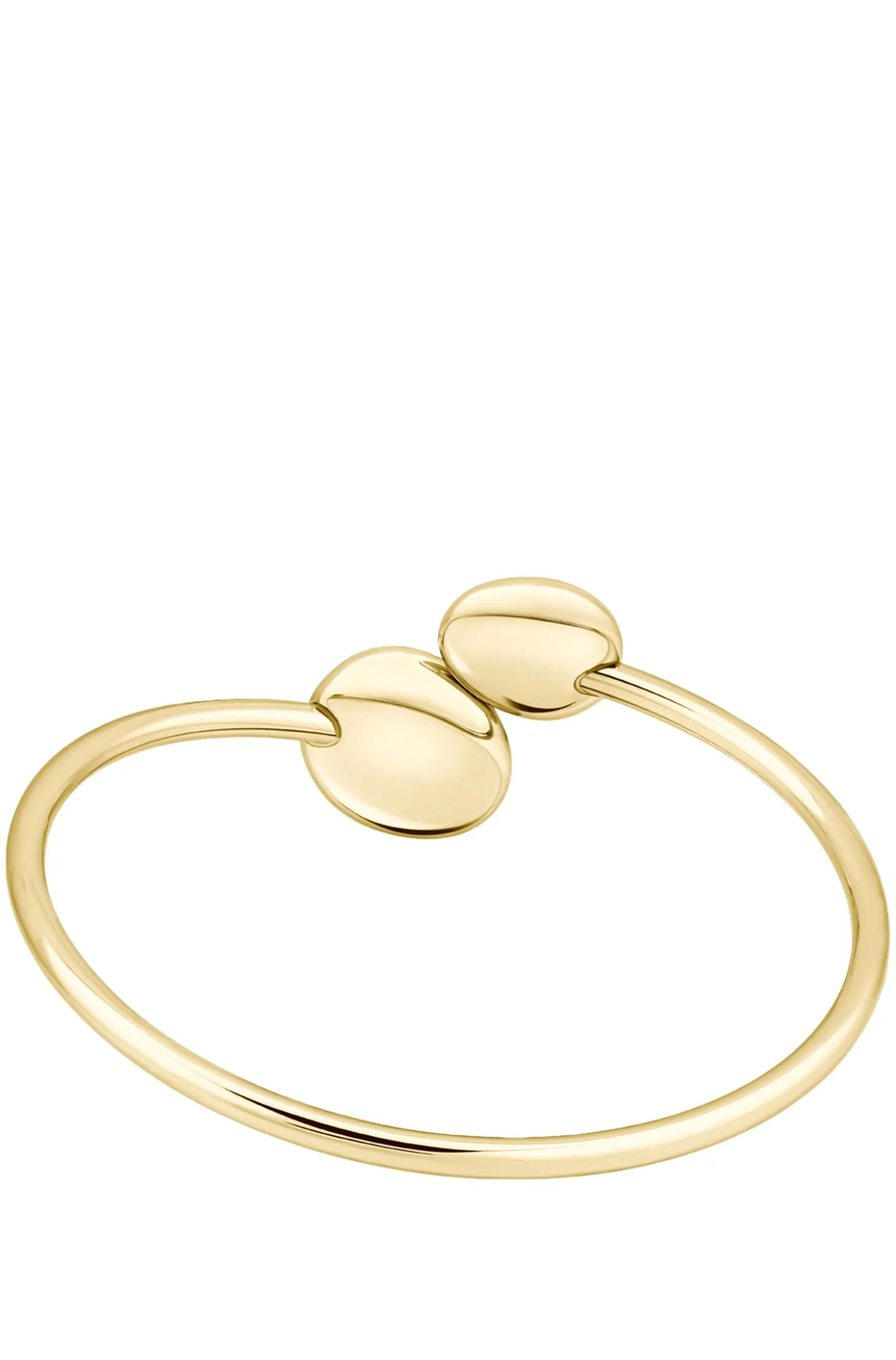 Gold-tone bangle with pebble-style nuggets