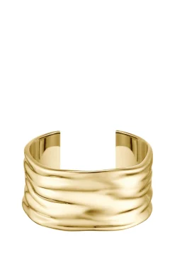 Gold-tone bangle with ripple design