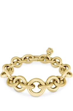 Gold-tone bracelet with circle and oval links