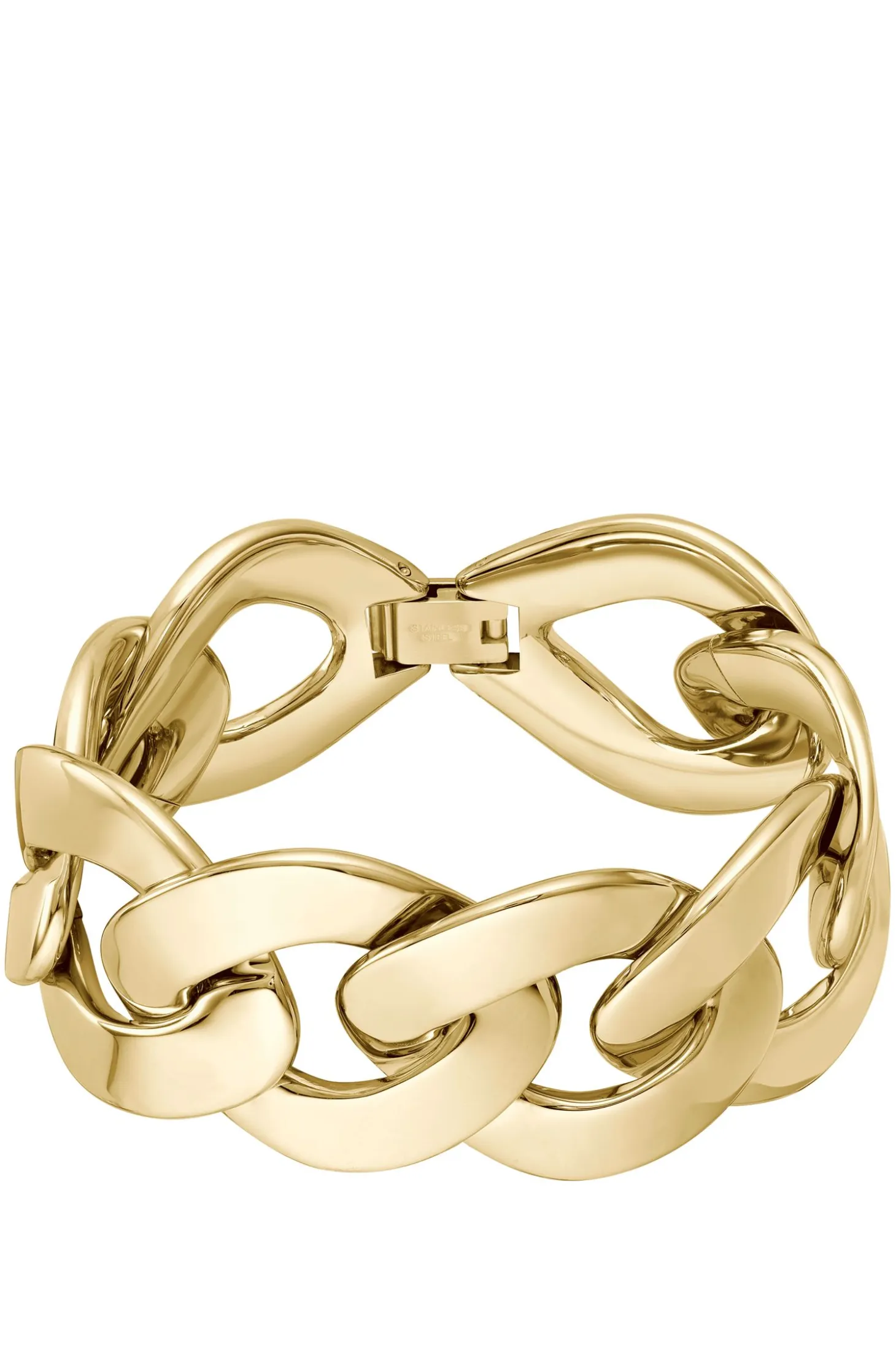 Gold-tone bracelet with curb-chain design