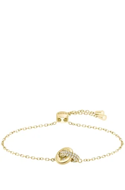 Gold-tone bracelet with intertwined rings