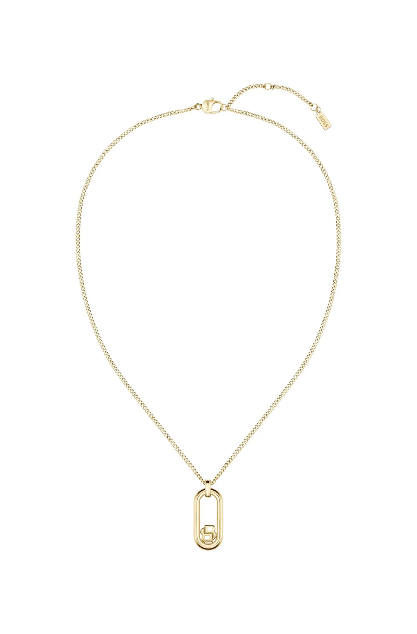 Gold-tone chain necklace with Double B monogram pendant