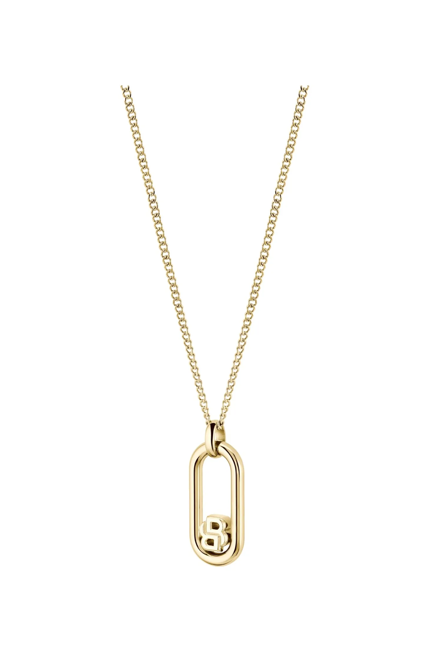 Gold-tone chain necklace with Double B monogram pendant