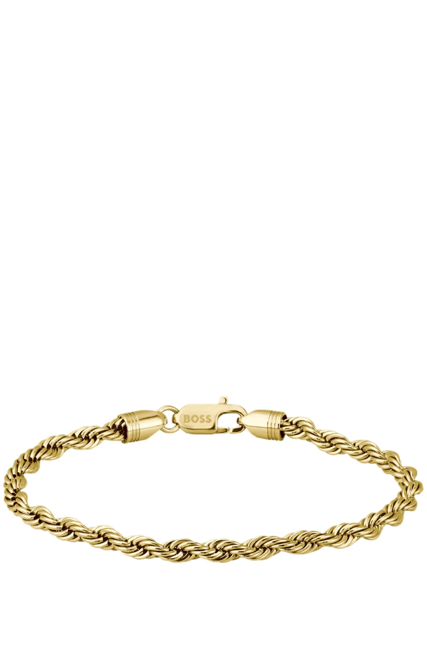 Gold-tone cuff with rope-style chain