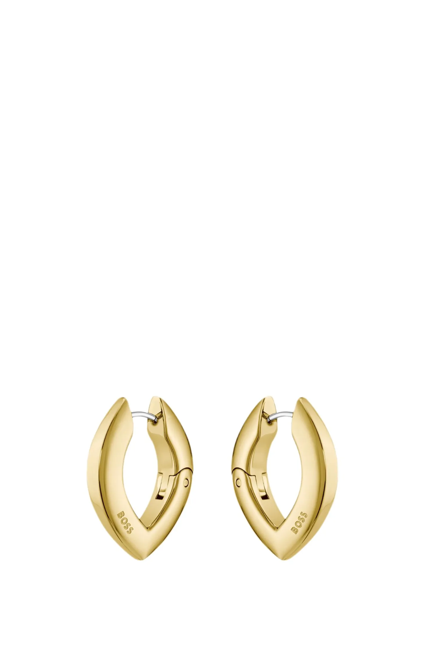 Gold-tone earrings with petal shape