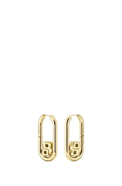 Gold-tone hoop earrings with Double B monograms