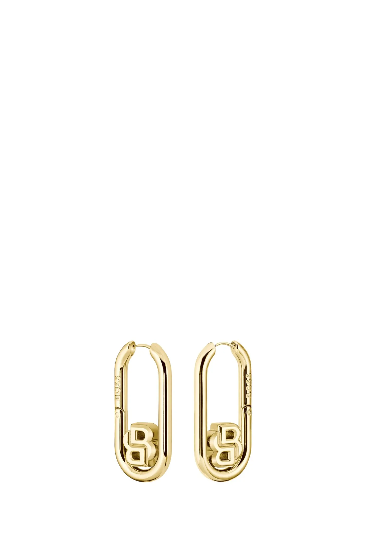 Gold-tone hoop earrings with Double B monograms