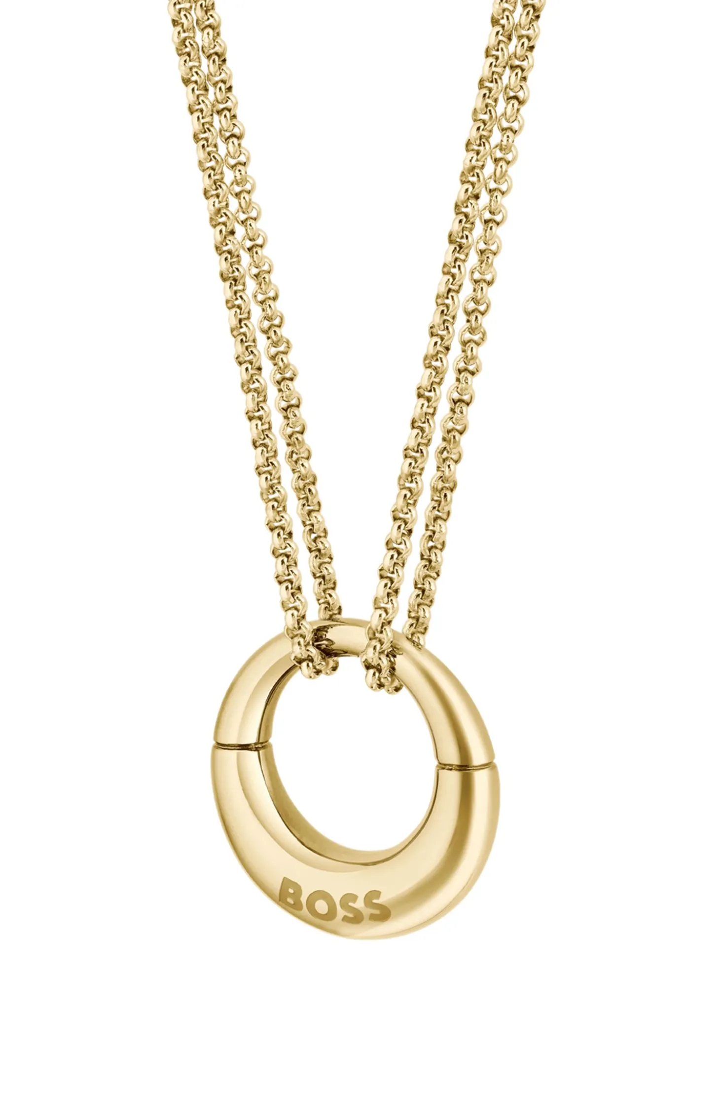 Gold-tone necklace with branded pendant