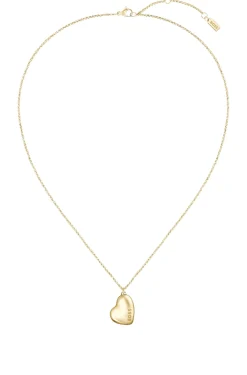Gold-tone necklace with heart-shaped pendant