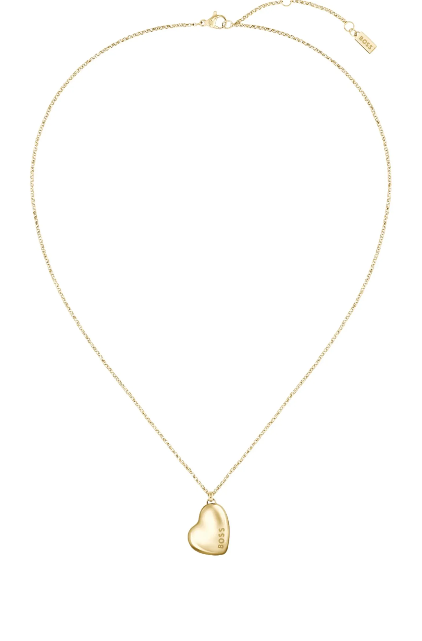 Gold-tone necklace with heart-shaped pendant