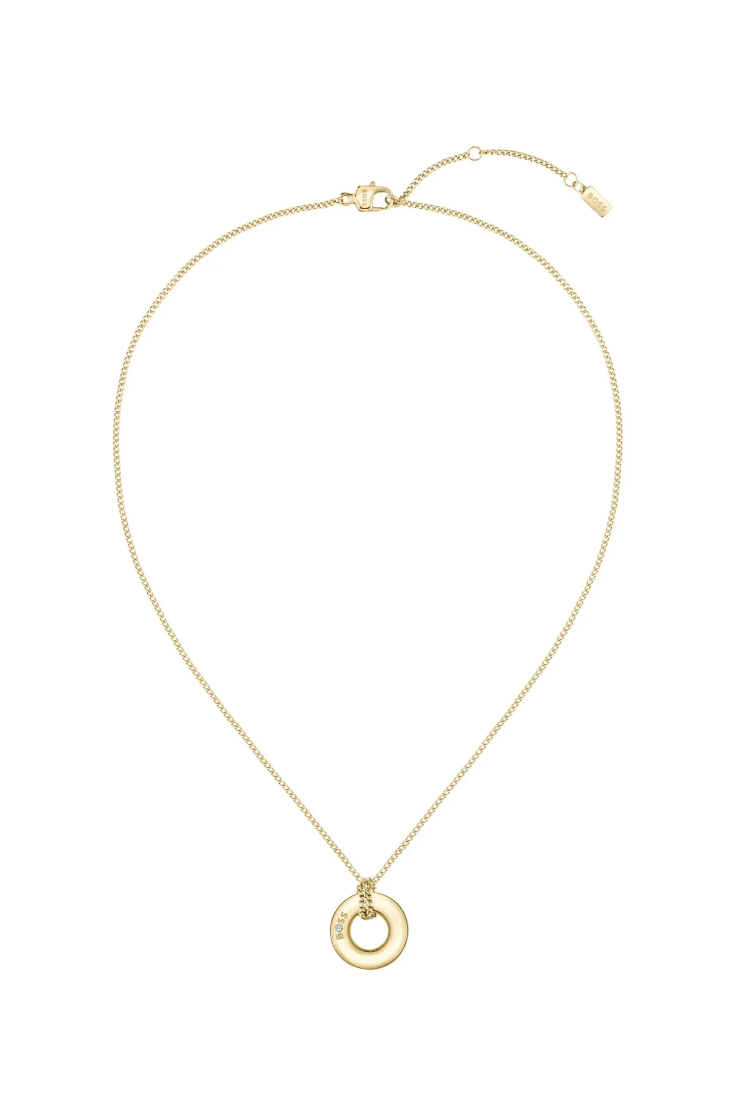 Gold-tone necklace with logo hoop