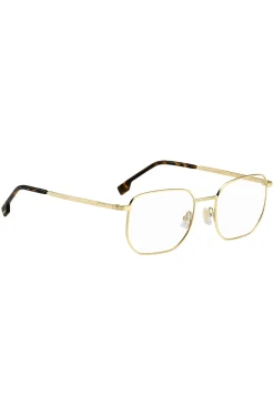 Gold-tone optical frames with Havana end tips