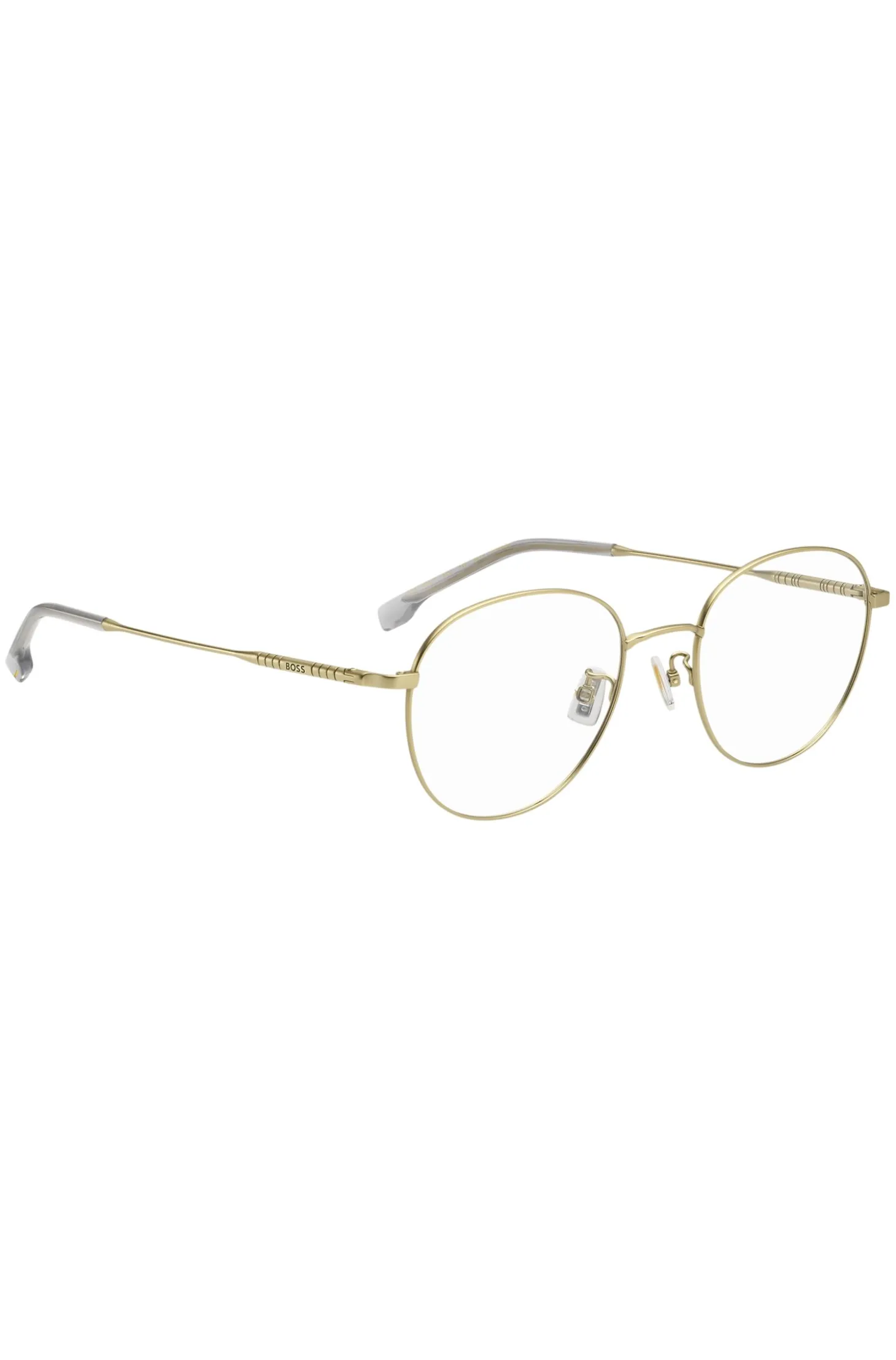 Gold-tone optical frames with tubular temples