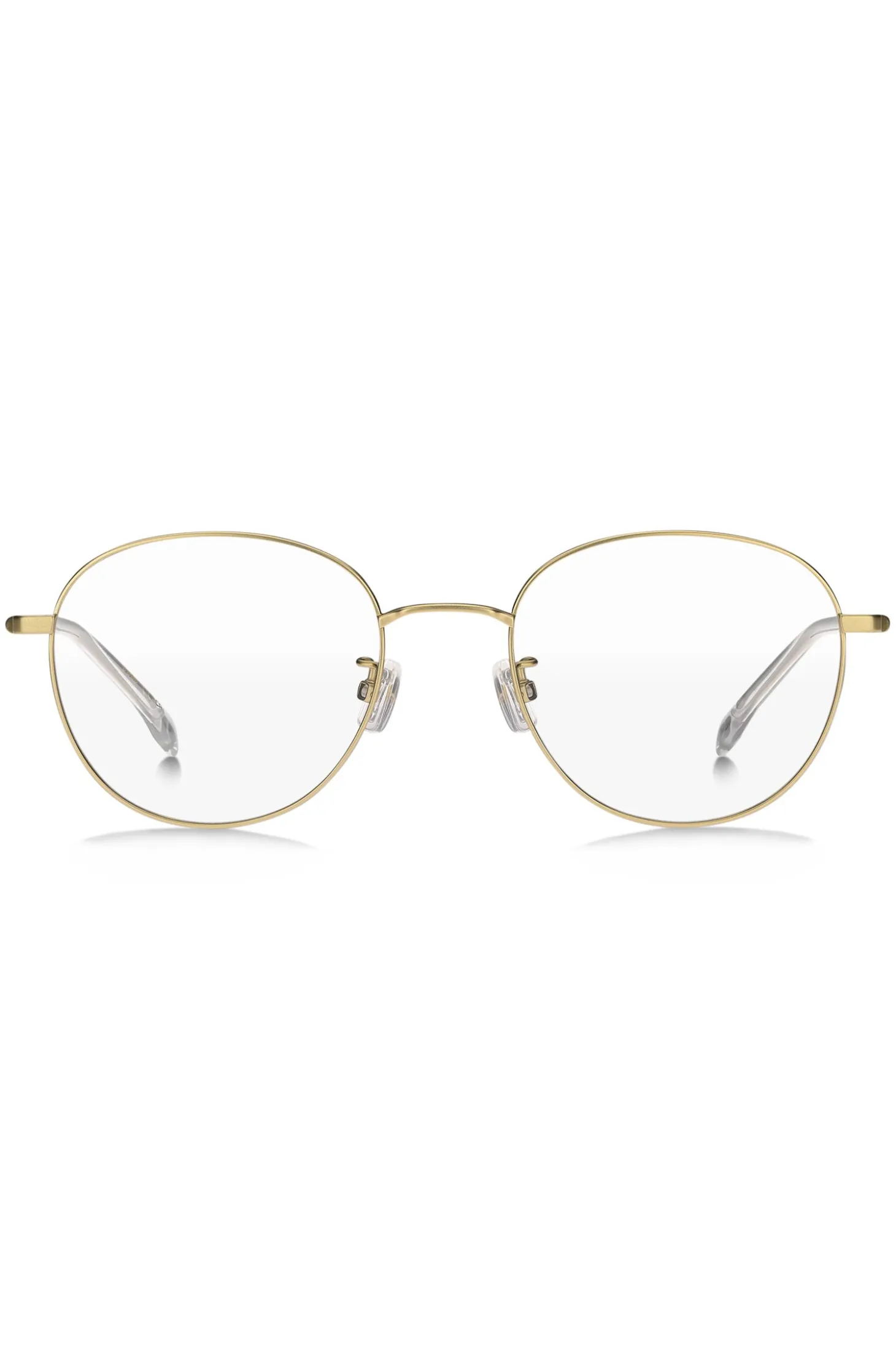 Gold-tone optical frames with tubular temples