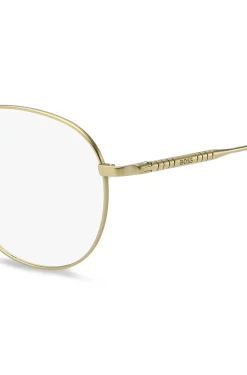 Gold-tone optical frames with tubular temples