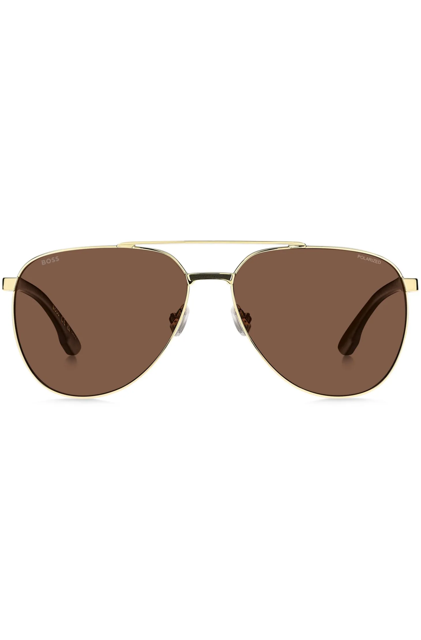 Gold-tone sunglasses with patterned temples