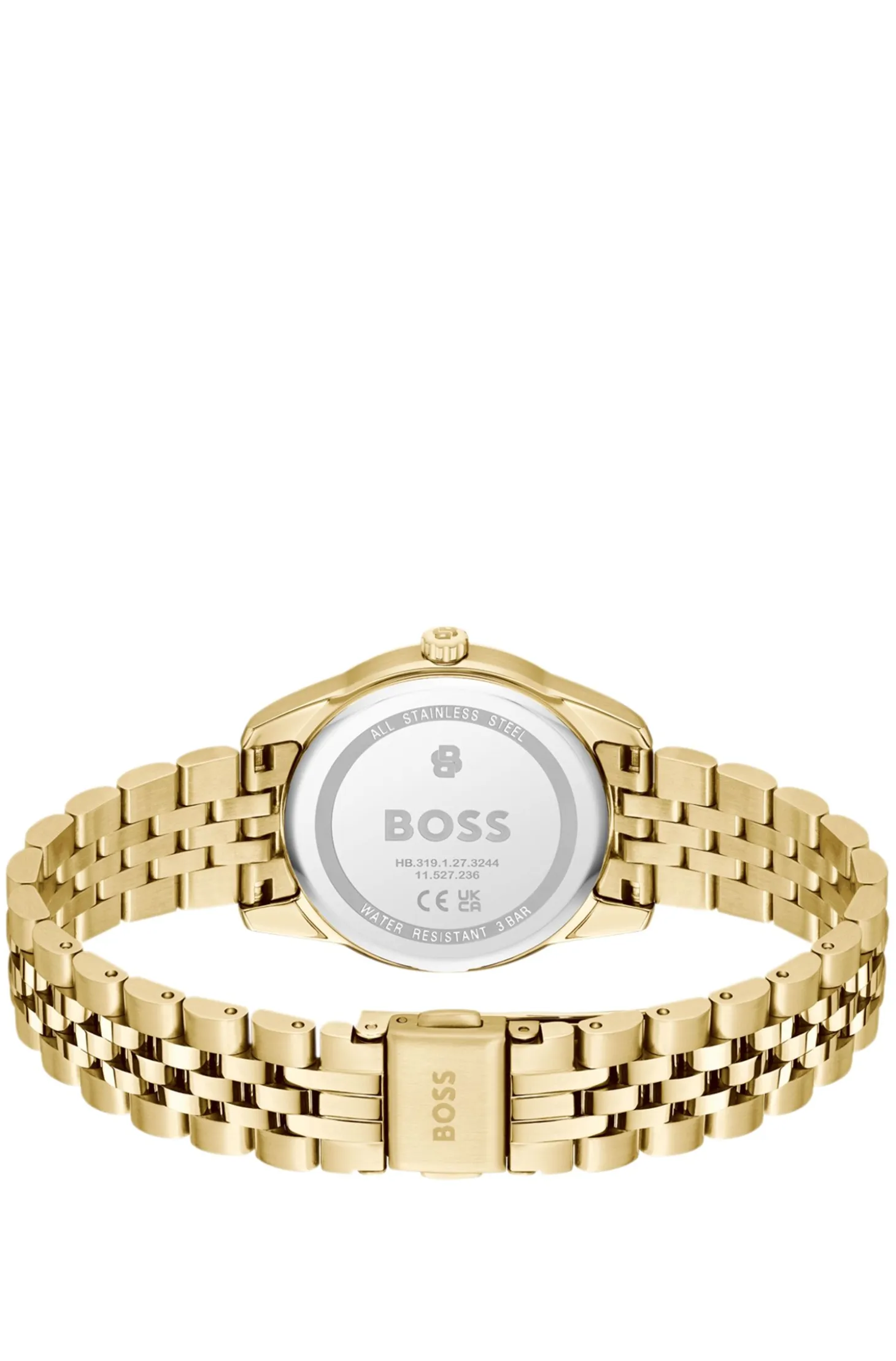 Graceful green-dial watch with crystal-set bezel