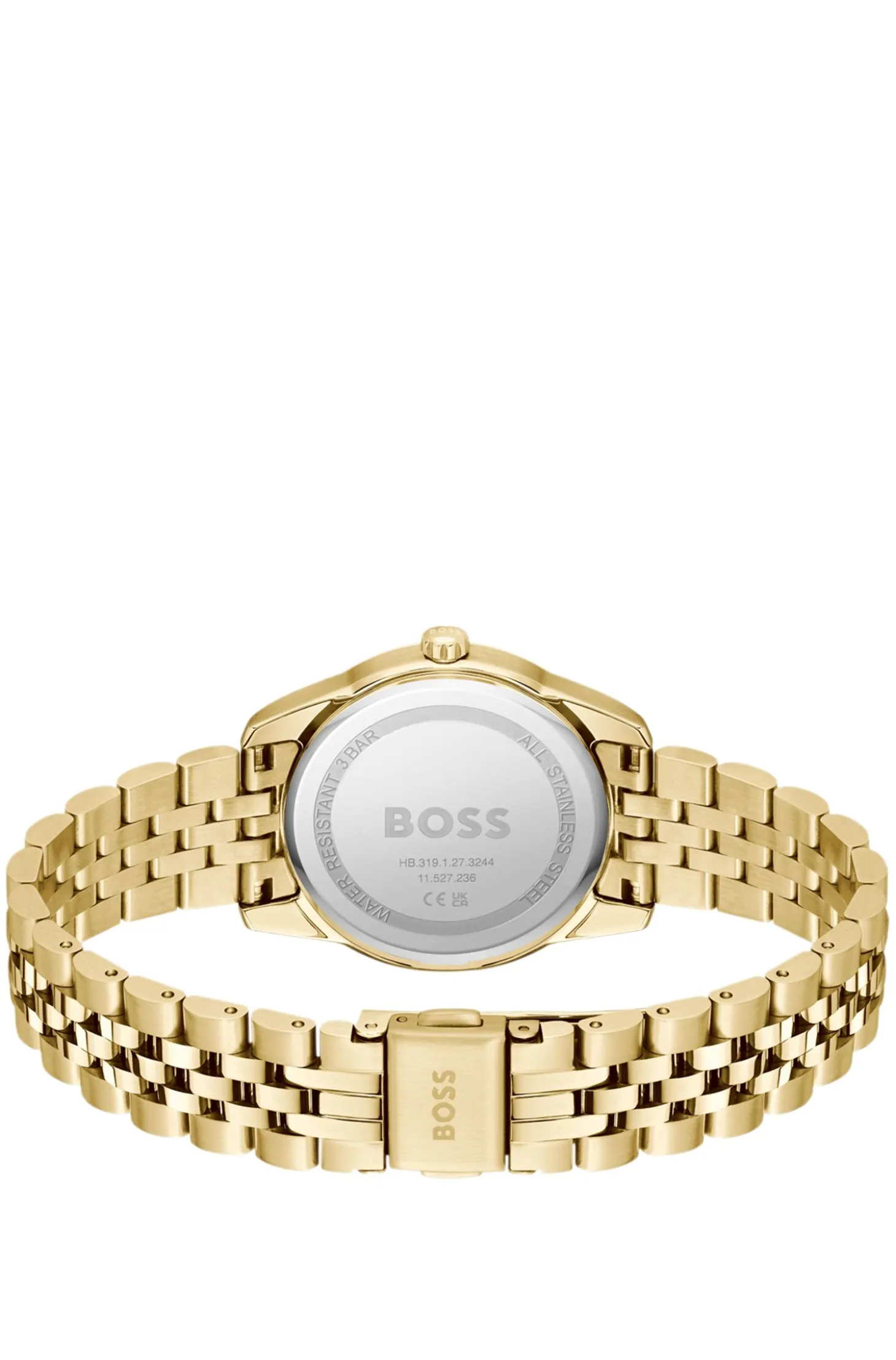 Graceful Precious crystal-embellished watch in gold-tone steel