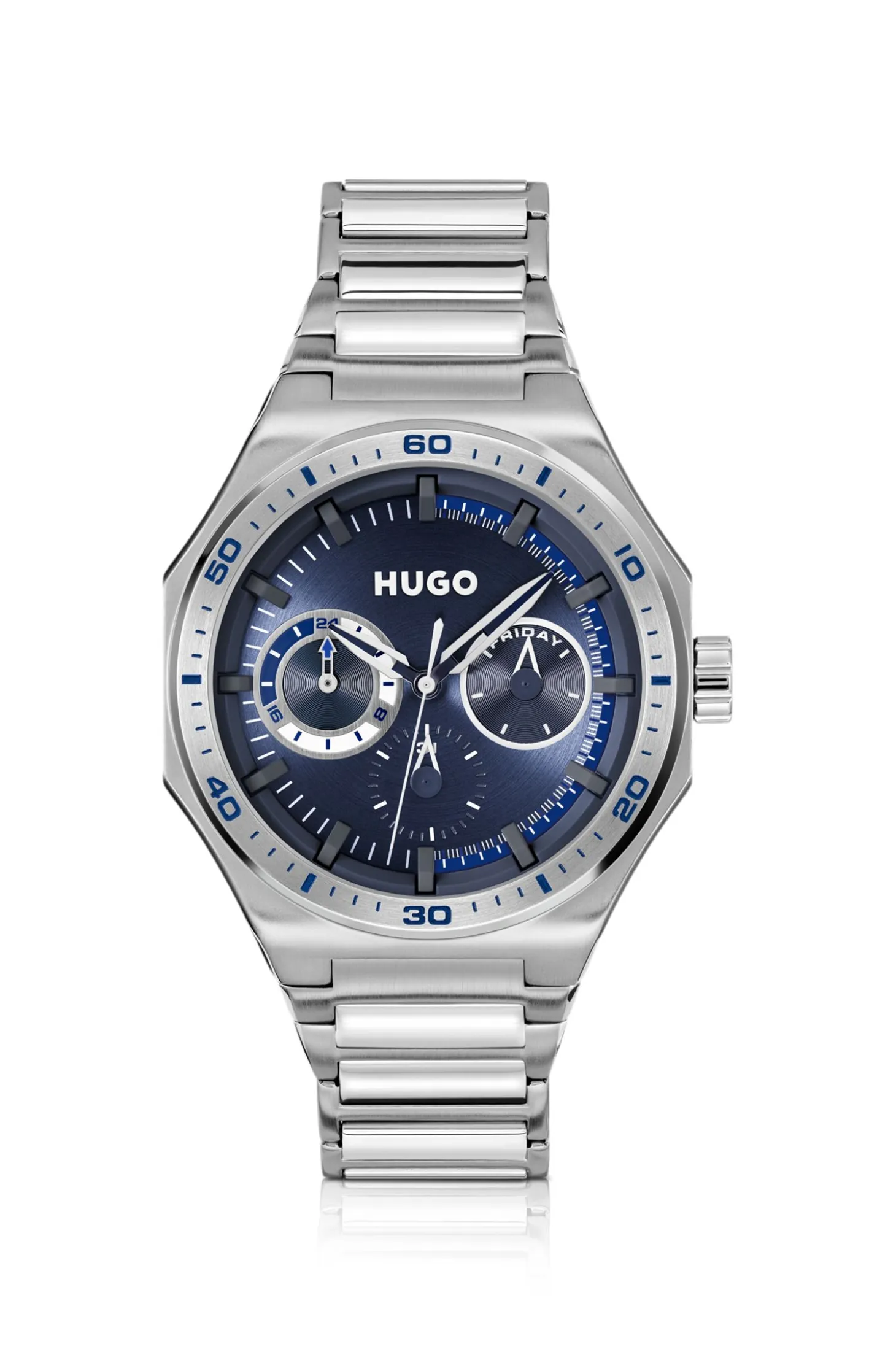 #GRAIL SPORT Silver-tone watch with blue dial