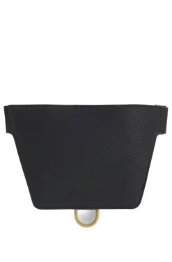 Grained belt bag with antique-gold-effect hardware