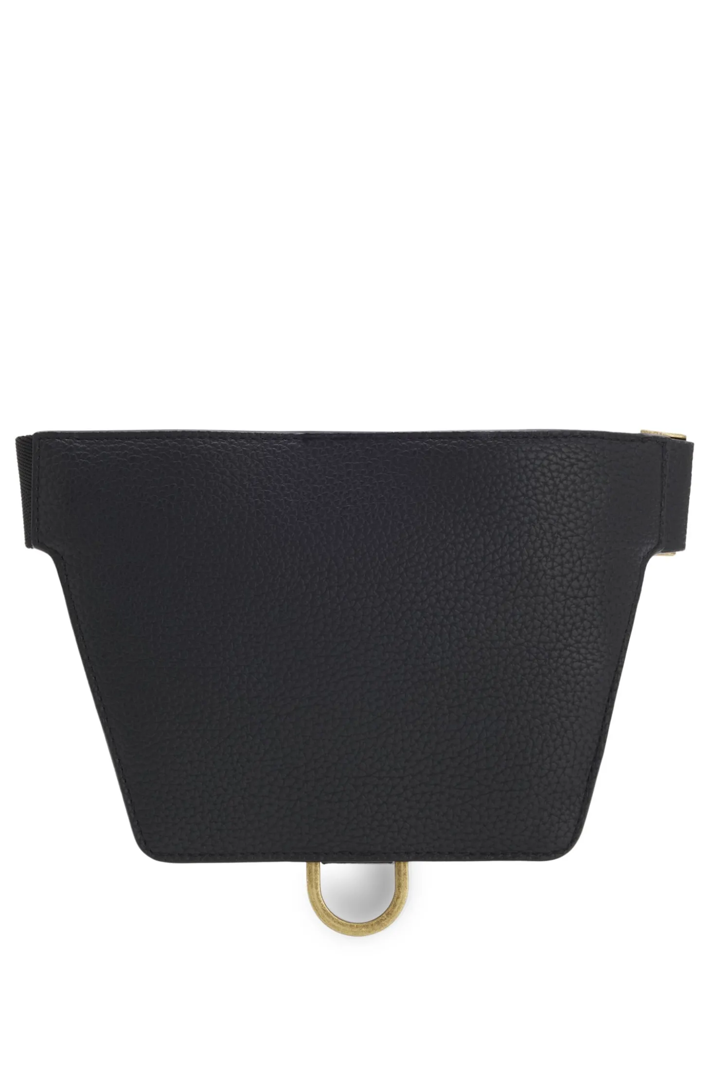 Grained belt bag with antique-gold-effect hardware
