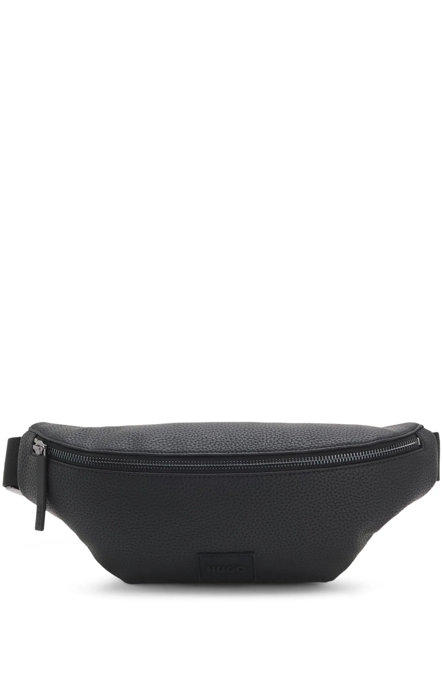 Grained belt bag with logo patch