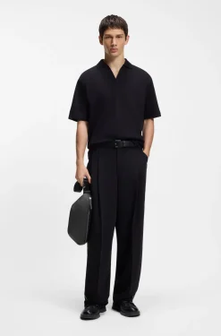 Grained belt bag with logo patch