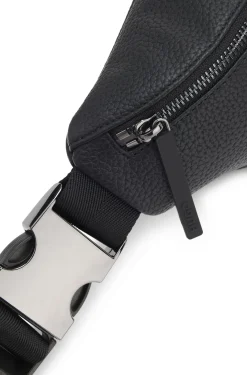 Grained belt bag with logo patch