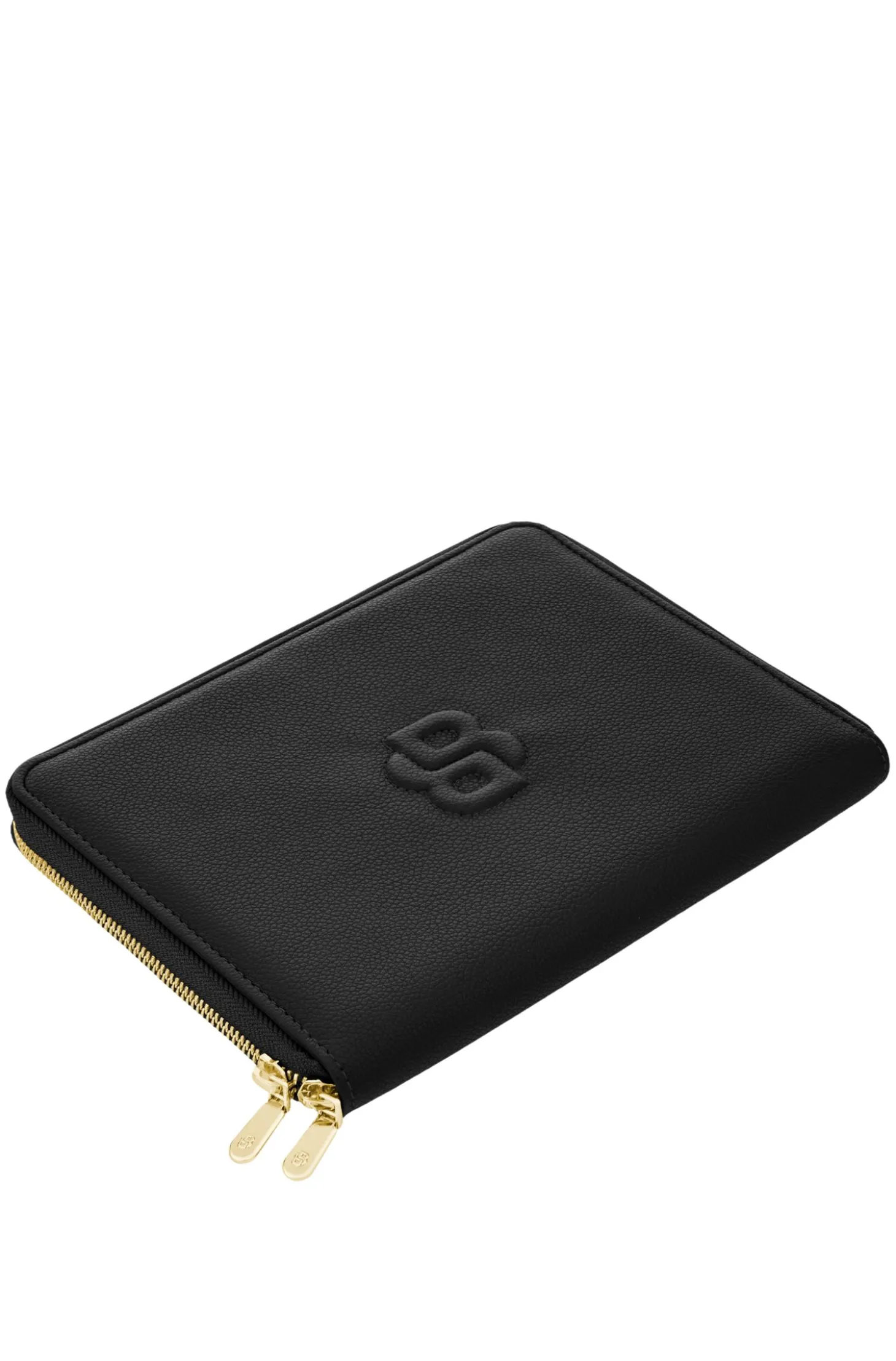 Grained black A5 conference folder with Double B monogram