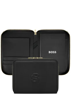 Grained black A5 conference folder with Double B monogram