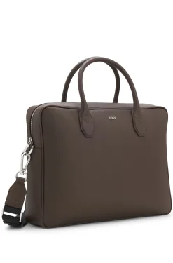 Grained document case with logo lettering