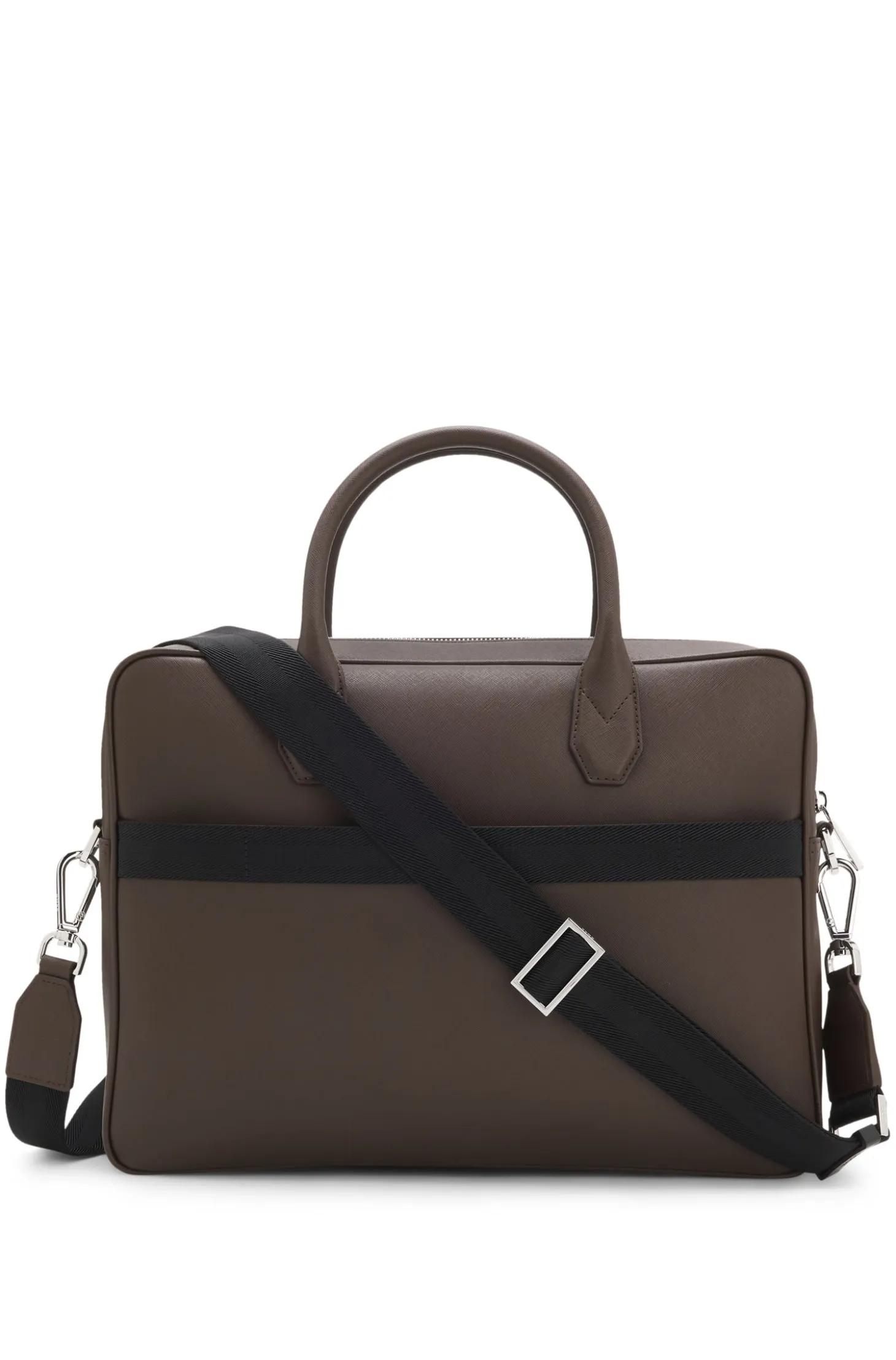 Grained document case with logo lettering