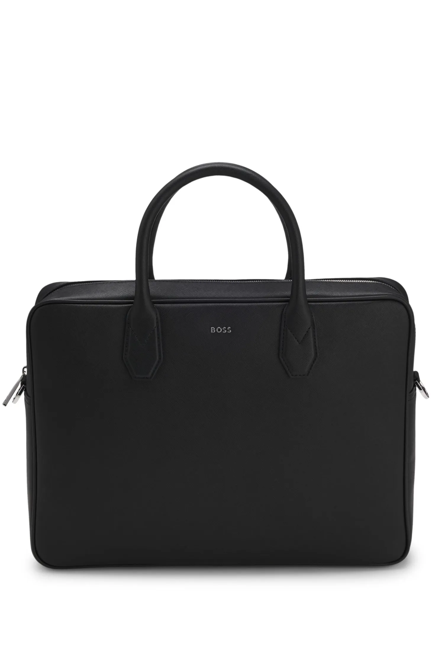 Grained document case with logo lettering