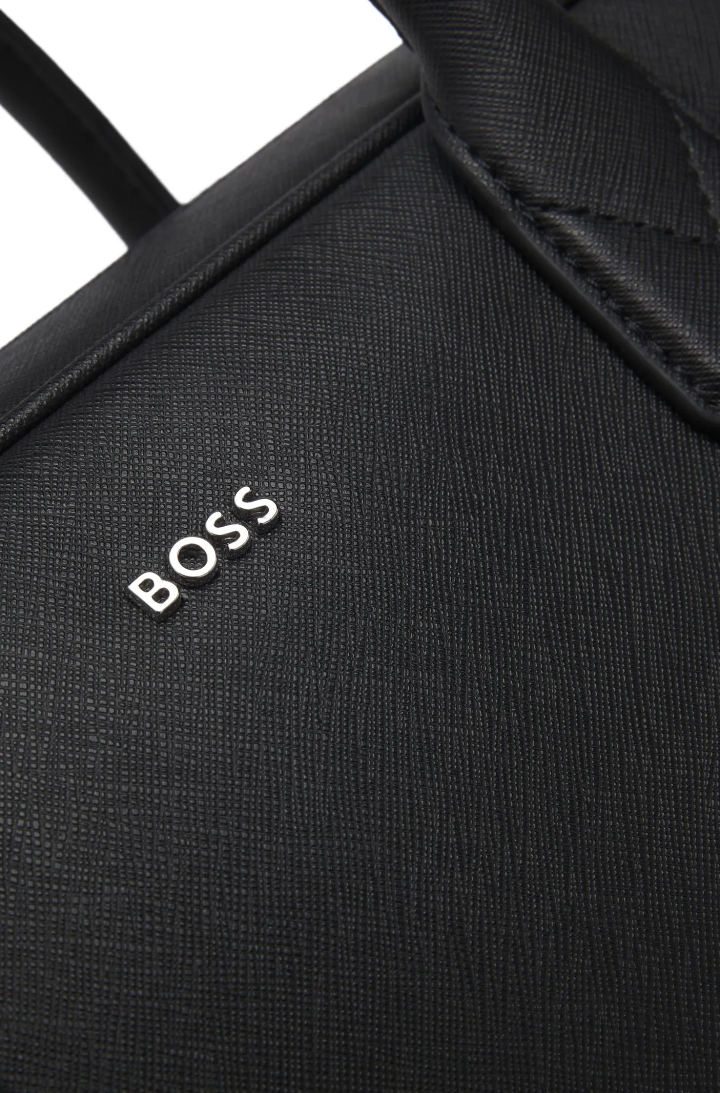Grained document case with logo lettering