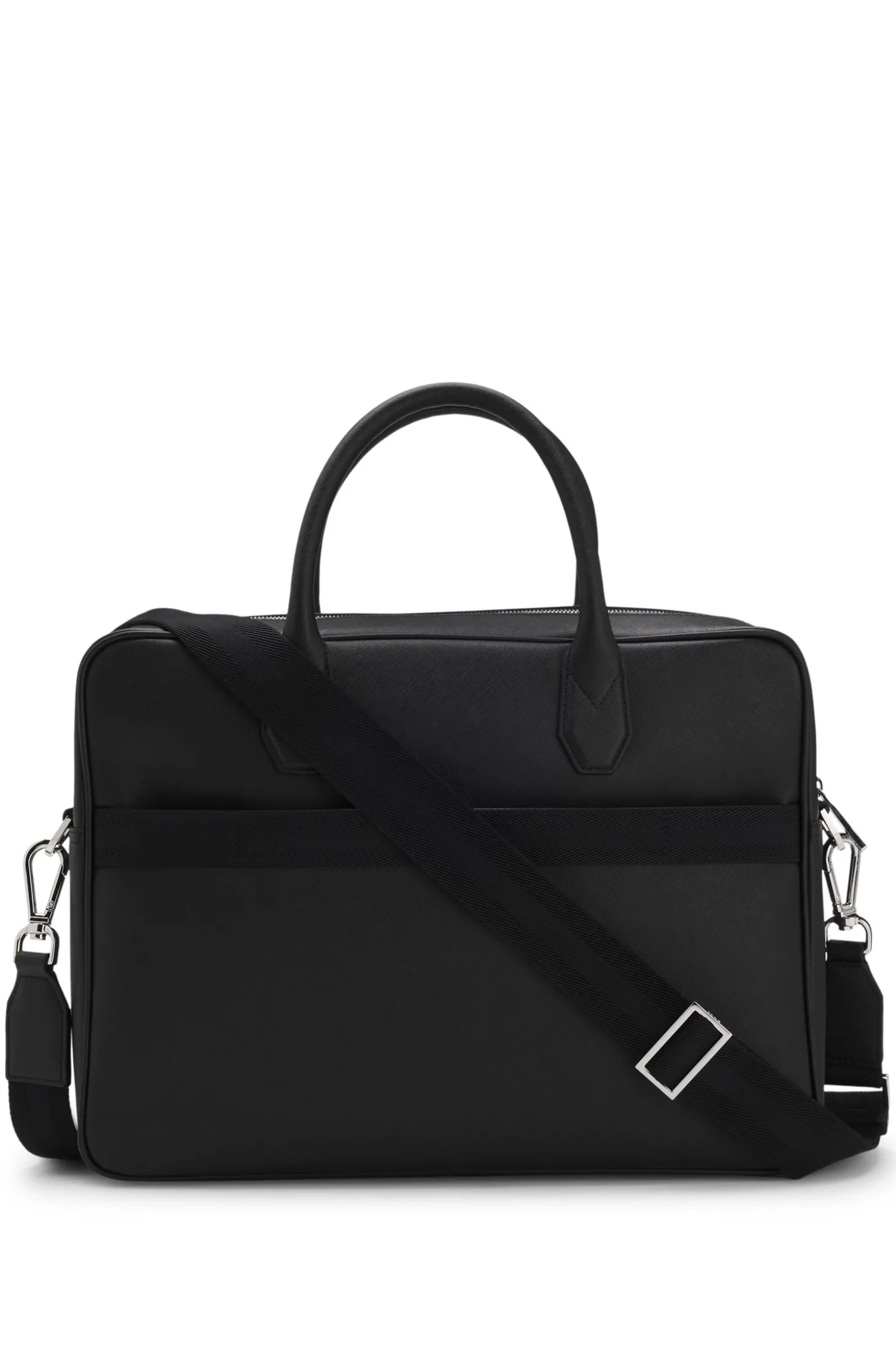 Grained document case with logo lettering