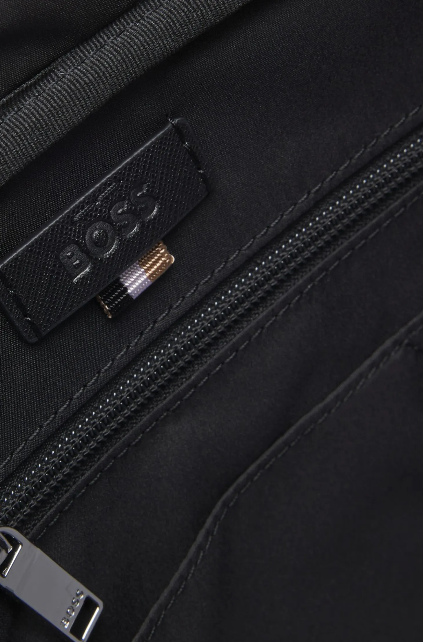 Grained document case with logo lettering