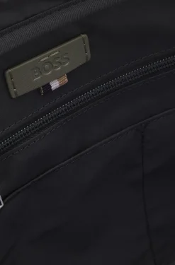 Grained document case with logo lettering