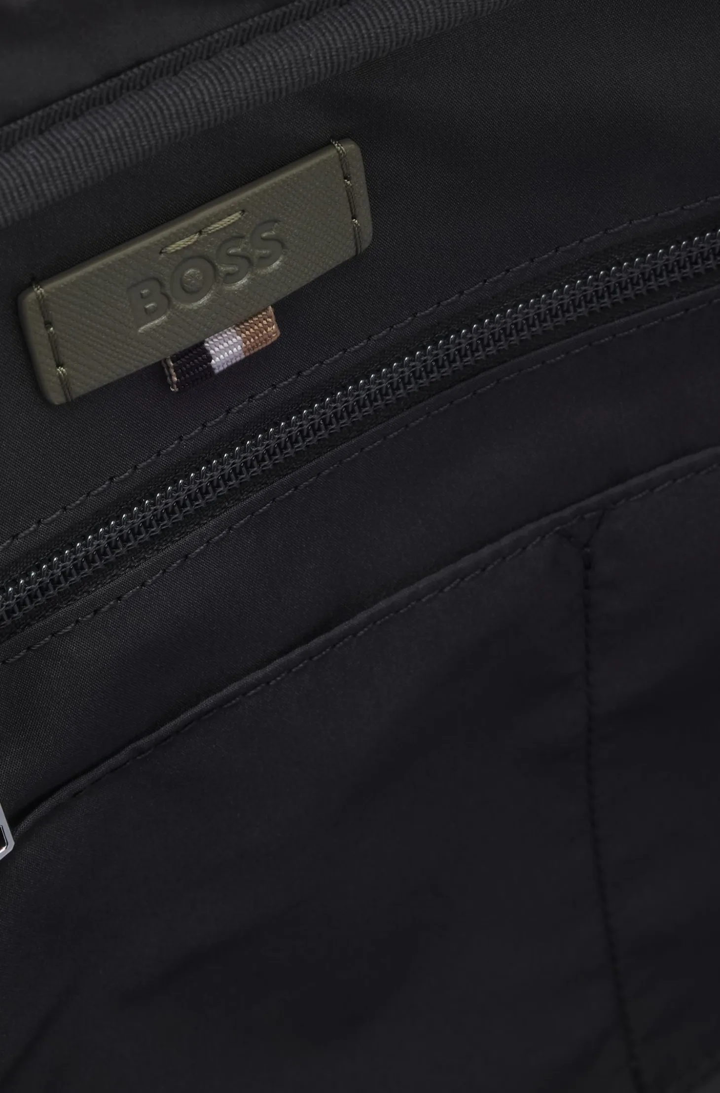 Grained document case with logo lettering