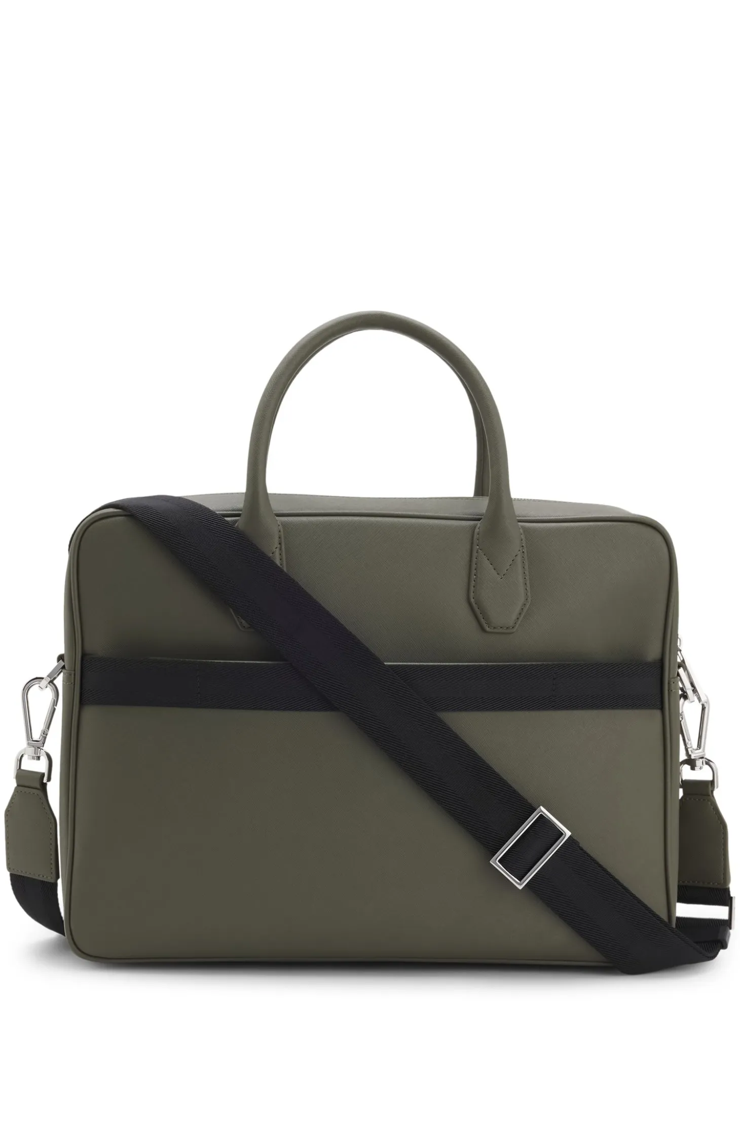 Grained document case with logo lettering