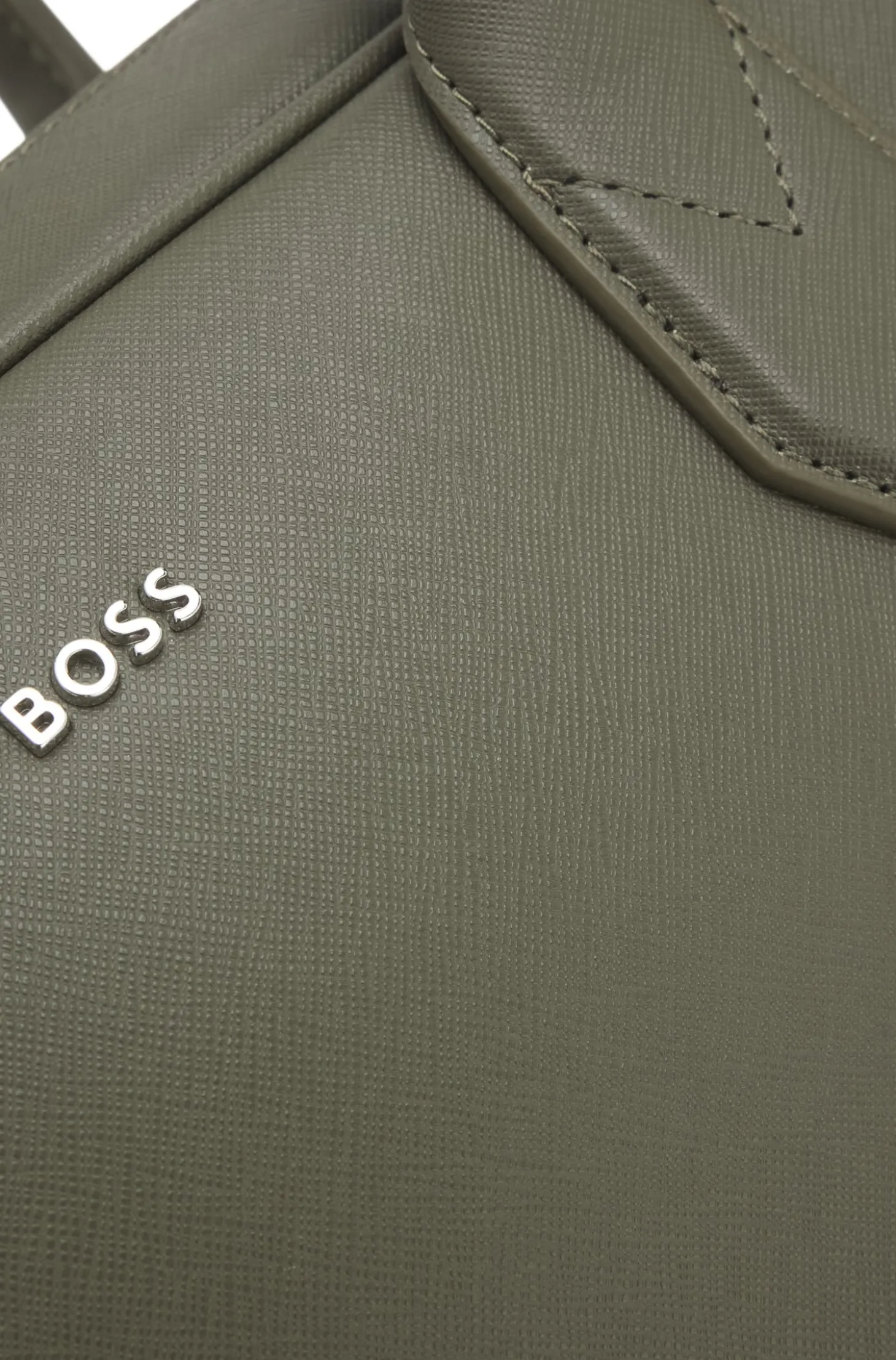 Grained document case with logo lettering