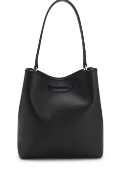 Grained faux-leather bucket bag with Double B monogram
