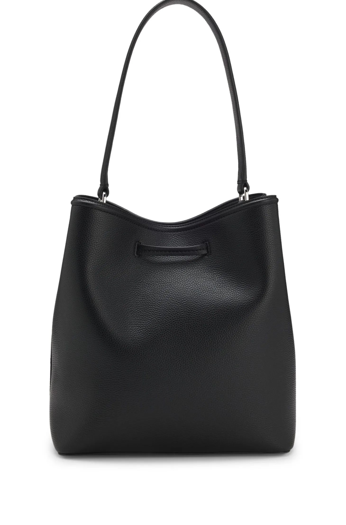 Grained faux-leather bucket bag with Double B monogram