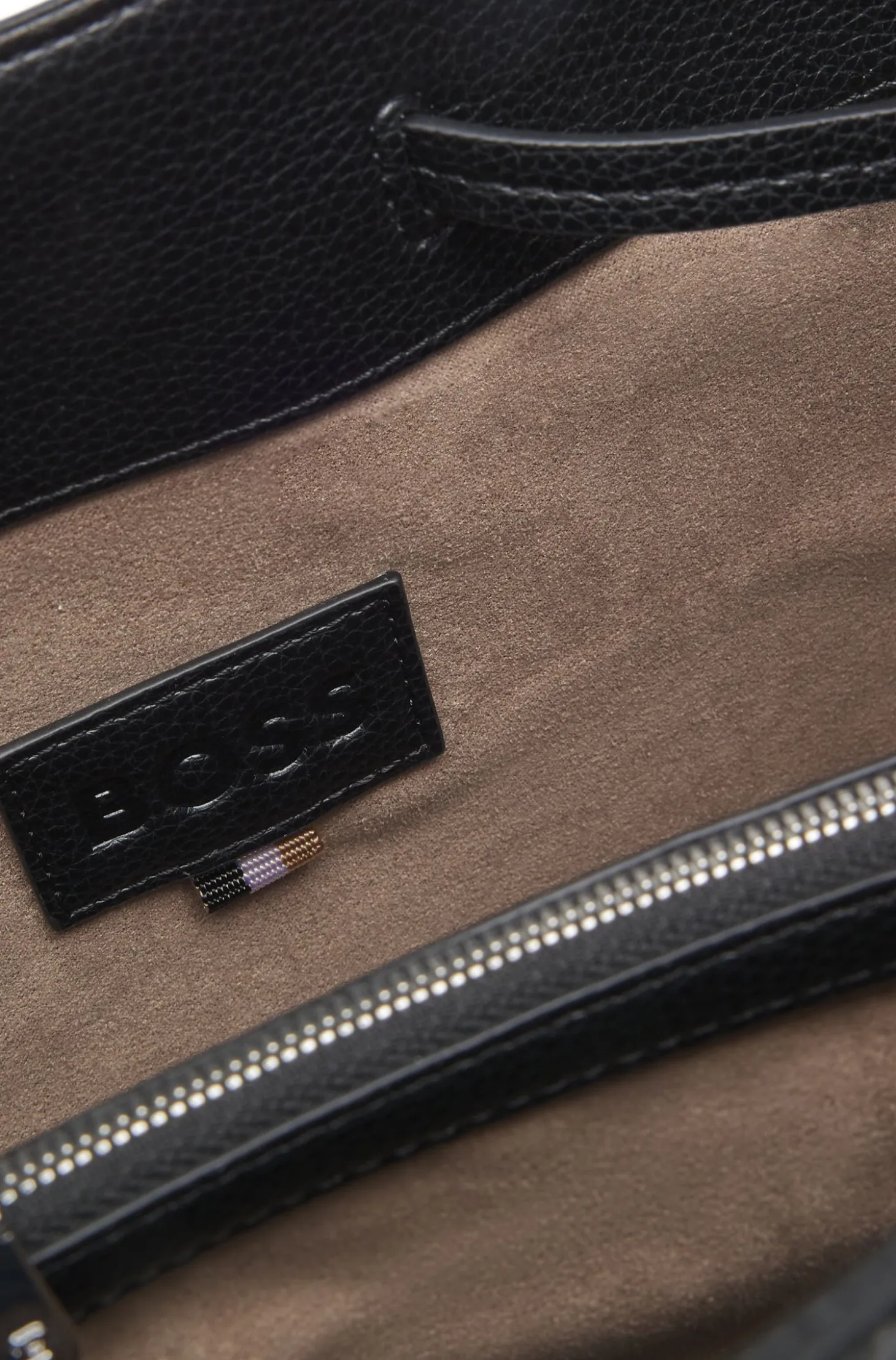 Grained faux-leather bucket bag with Double B monogram