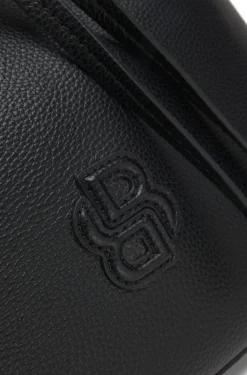 Grained faux-leather bucket bag with Double B monogram