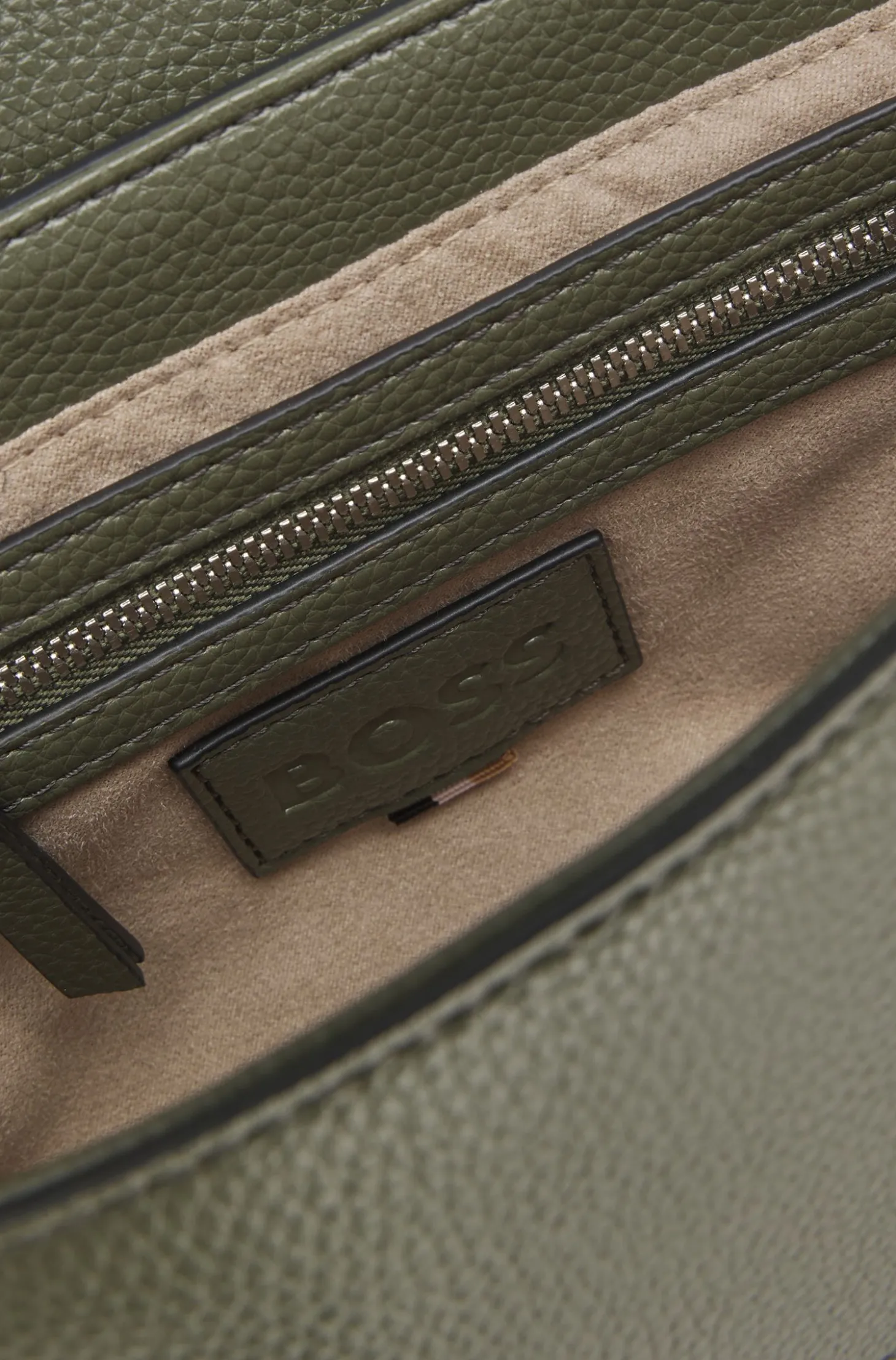 Grained faux-leather crossbody bag with Double B monogram