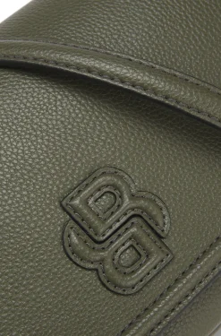 Grained faux-leather crossbody bag with Double B monogram