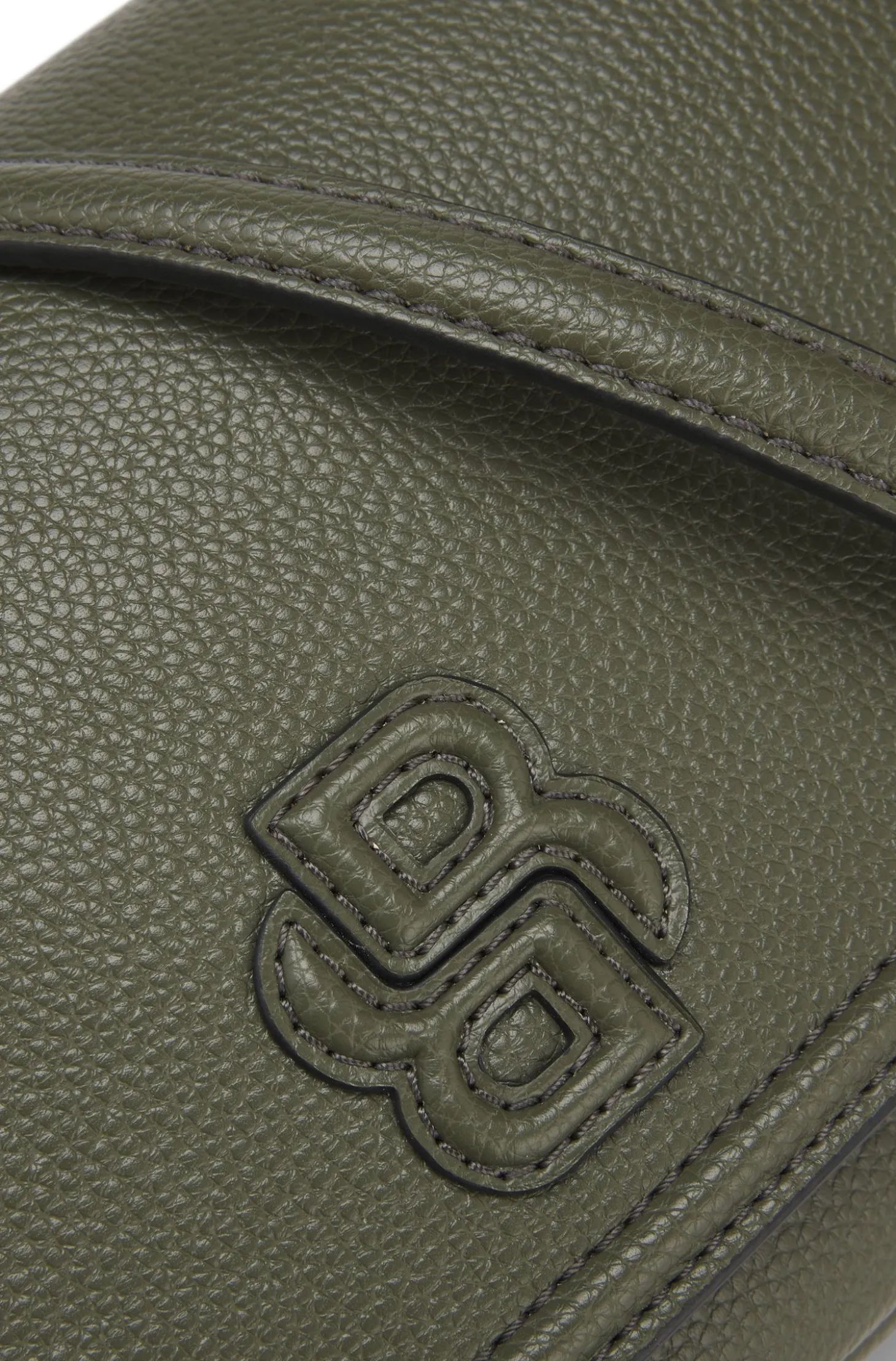 Grained faux-leather crossbody bag with Double B monogram