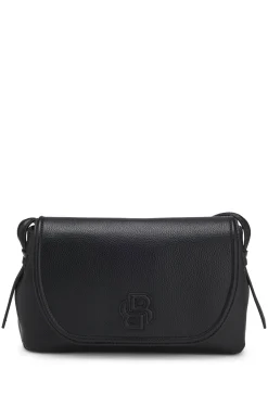 Grained faux-leather crossbody bag with Double B monogram