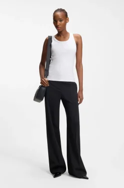 Grained faux-leather shoulder bag with gold-tone hardware
